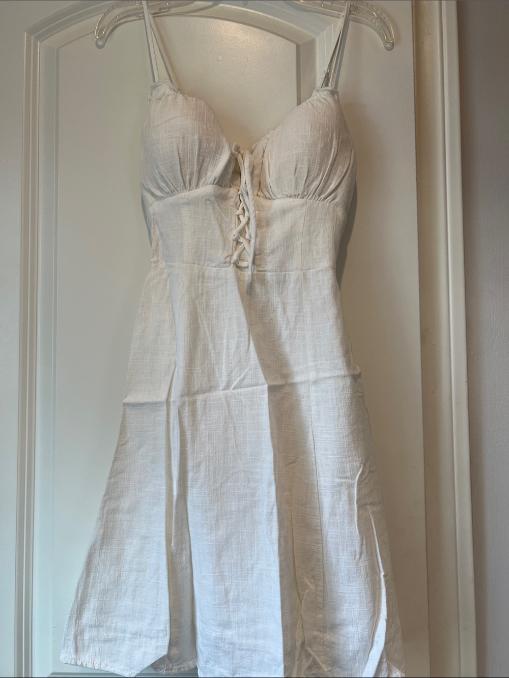 Like new SO White Lace-Up Bust A-Line Chemise